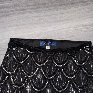 Black Sequin Skirt